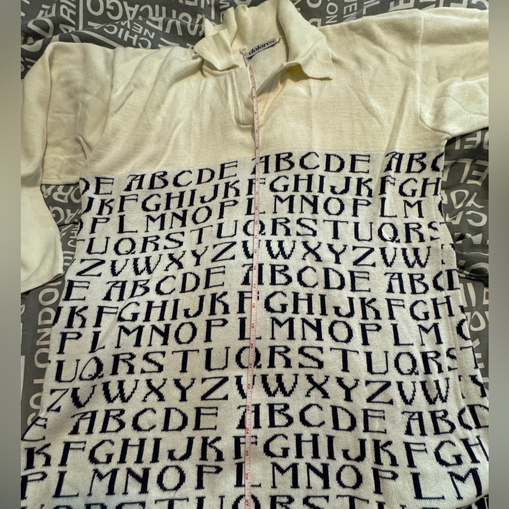 Woman’s vintage 100% cotton alphabet sweater.